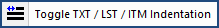 SI Editor's ToolbarToggle Indentation button Illustration SI Editor's ToolbarToggle Indentation button