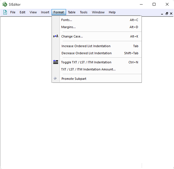 Illustration SI Editor's Format Menu