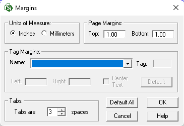 Illustration SI Editor's Format Menu - Margins Topic