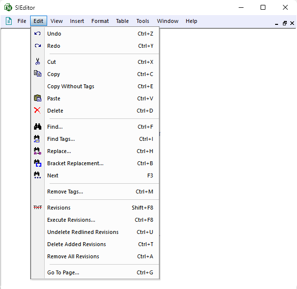 Illustration SI Editor's Edit Menu