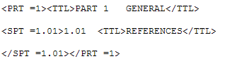 Example of Subpart Tags using Numeric Format Illustration of Subpart Tags using Numeric Format
