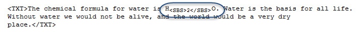 Example of Subscript Text Illustration of Subscript Text