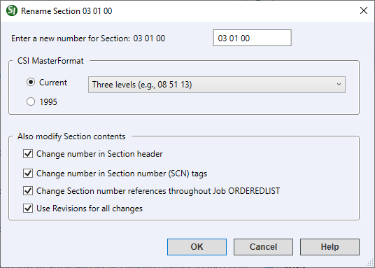 Illustration SI Explorer's Sections Menu - Rename