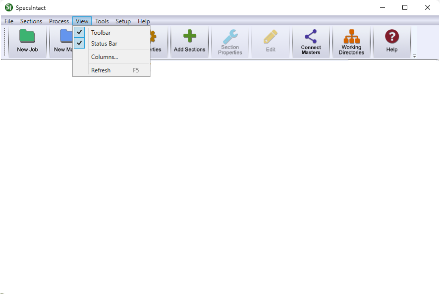 SI Explorer's View Menu Illustration SI Explorer's View Menu